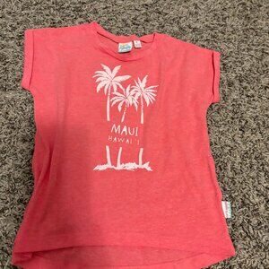 Maui Hawaii Souvenir  T Shirt 3-4 Years Pink Palm Trees Short Sleeve Earth Nymph